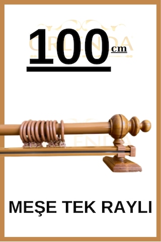Rustik Perde Askısı Meşe 100cm - Ahşap Rustik Meşe