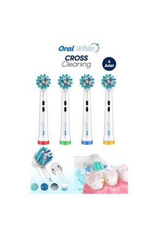 Tr Cross Cleaning Yedek Diş Fırçası Başlığı, 4'lü Paket