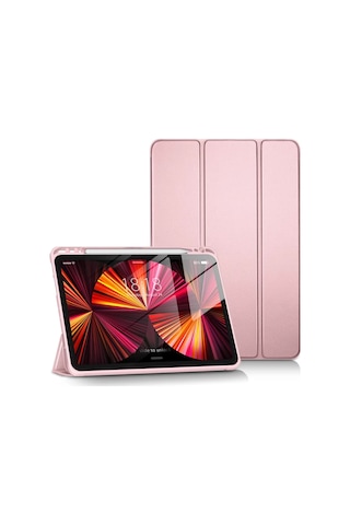 Newface Apple İpad Pro 11 2024 Kılıf Tablet Smart Kılıf - Pembe Arka Kapak