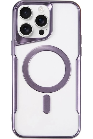 Gld-spt- Newface Apple Uyumlu iPhone 14 Pro Max Kılıf Boyi Magsafe Silikon Kapak - Derin Mor