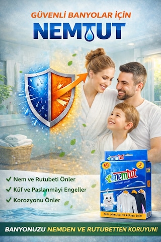 Rutubet Giderici Nem Emici Koku Küf Ve Korozyon Önleyici 1 Kutu 2 Paket 1 Kg