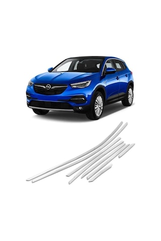 Opel Grandland 2017+ Paslanmaz Krom Cam Çerçeve Çıtası Seti 48612