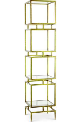 Olope Gold Metal 4 Raflı Kitaplık Çiçeklik Gümüşlük Duvar Rafı