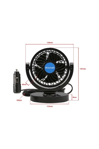 Mitchell Hx-t305 12v 4 İnç Hızkı Turbo Gibi Araç Fanı Araç Vantilatör Serinliğin Yeni Adı