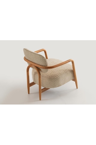 Gloria Ahşap Kollu Ayaklı Berjer Beyaz