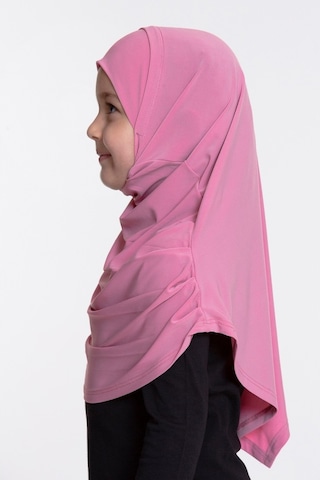 Hürrem Bone Pembe Pratik Hazır Geçmeli Çocuk Tesettür Bone Sandy Kumaş Kendin Pembe