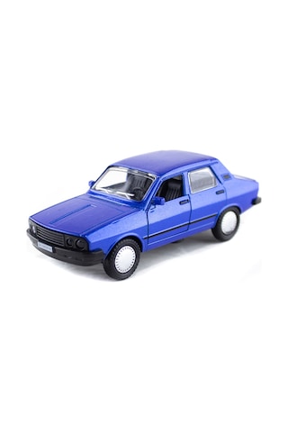 Metal Toros Işıklı Sesli Mavi Çek Bırak Oyuncak Araba 13 Cm