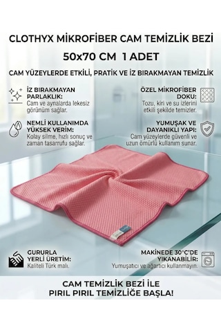 Mikrofiber Cam Temizlik Bezi 50 70 Cm 1 Adet - Mavi