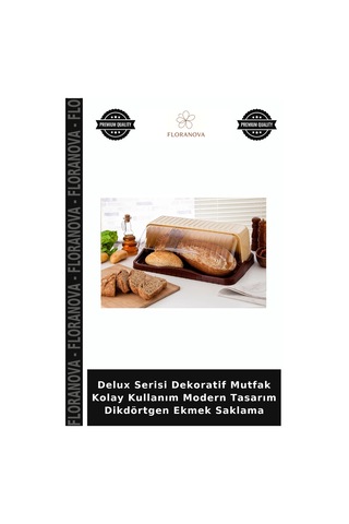 Delux Serisi Dekoratif Mutfak Kolay Kullanım Modern Tasarım Dikdörtgen Ekmek Saklama Çok Renkli