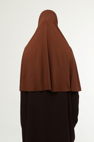 Altobeh Hazır Türban Peçeli Pratik Eşarp Tesettür Nikaplı Hijab - Namaz Örtüsü Sufle 3xl - Çikolata Çikolata