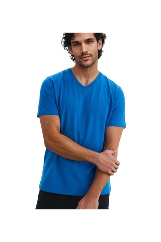 Arma Ar-ma Erkek V Yaka Tişört Baskisiz Basic Örme Kumaş Regular Fit %100 Pamuk 30/1 Penye Süprem Y31364408102 Mavi-m2
