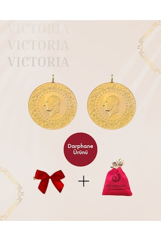 Vıctorıa Gold 2 Adet Çeyrek Altın Yeni Tarihli 2025 Kulplu 22 Ayar