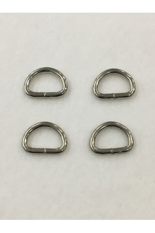 Karantuhafiye Çanta Halkası D Demir 2,5 Cm 4 Lü Set Gümüş Gümüş
