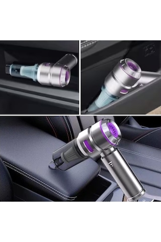 Buffer 9 Farklı Uçlu Kablosuz Şarjlı Araç İçi Süpürge Wireless Destekli, Güçlü Emiş, Taşınabilir Pratik Araç Temizley