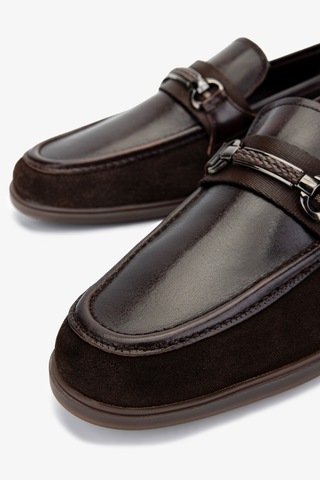 Valmenti Erkek Hakiki Deri Loafer Ayakkabı 1008 3481 Erk Ayk Y25 Khv Bfl/suet Kahverengi