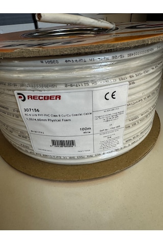 Reçber Rg U/6 Phy-pvc 1,02/4,60 Mm Uydu/anten Kablo 100 Metre
