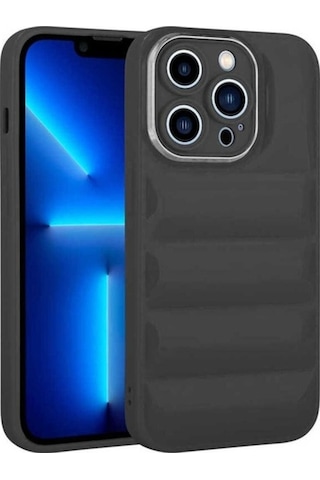 Apple Uyumlu iPhone 13 Pro Kılıf Kamera Korumalı Parlak Airbag'li Zore Galya Kapak Siyah