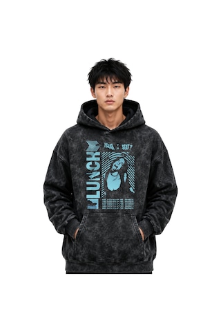 Sevbano Billie Eilish Lunch Şarkıcı Baskılı Unisex Oversize Yıkamalı Prem Siyah