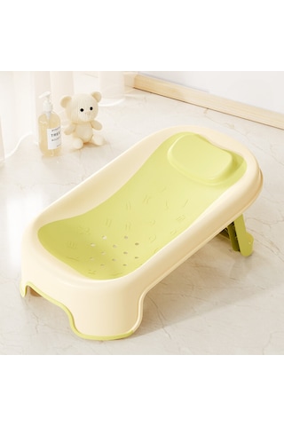 Katlanabilir Silikon Bebek Besleme Ve Yıkama Banyo Oturağı Alt Değiştirme Sehpası Yeşil