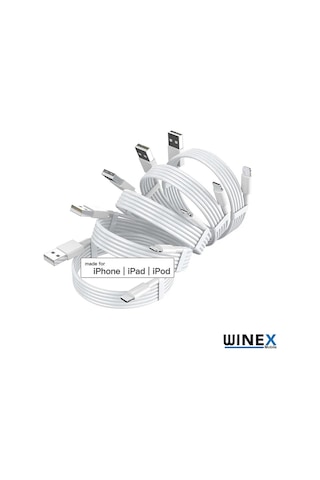 Winex 5 Adet 3a 45w Usba To Lightning 1m Hızlı Şarj Kablosu Beyaz
