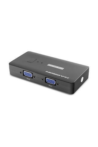 Hadron Hdx1374 Vga Usb Kvm Switch 2 Port Vga 4 Port Usb Dahili Kablolu - Siyah