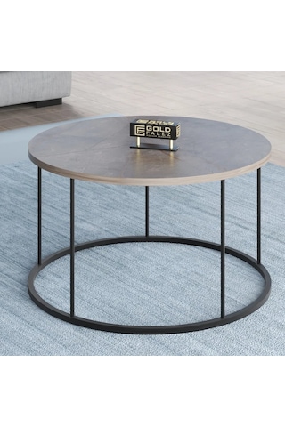 Reyo Falez Terra Lüx Gordion Yuvarlak Orta Sehpa Modern Metal Ayaklı Salon Ve Oturma Odası Sehpası 70 Cm