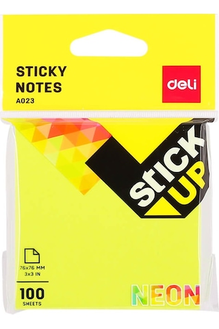 Deli Sticky Notes Yapışkanlı Not Kağıdı 76x76 Mm Neon 100 Sayfa A02302