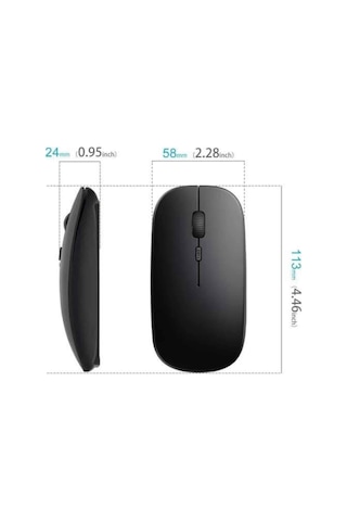 Siyah Wireless Kablosuz Sessiz Mouse Bluetooth Bağlantılı Diğer