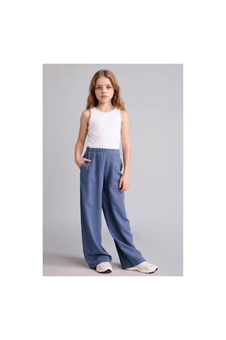 Defacto Wıde Leg Geniş Paça Keten Karışımlı Pantolon Kız Çocuk H1212a826smın245 İndigo-ın245