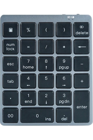 28 Tuşlu Kablosuz Sayısal Klavye Finansal Muhasebe Ofis Klavyesi Bt+usb Çift Modlu Bağlantı Dahili Lityum Pil