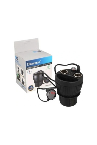 Olesson 1640 12-24v Çift Usb Girişli 120w 80cm Kablolu Dijital Voltaj Ekranlı 2'li Araç Çakmak Çokla
