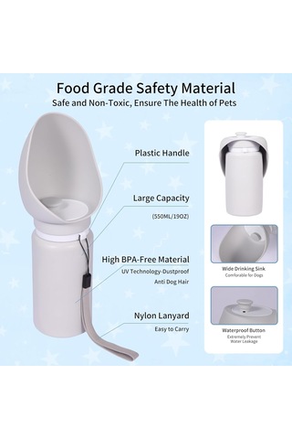 Taşınabilir Köpek Su Bardağı Katlanabilir Seyahat Su Şişesi Yürüyüş İçin B Çok Renkli