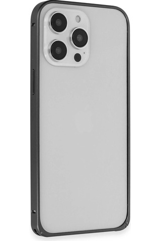 Joko Apple Uyumlu iPhone 15 Pro Max Metal Bumper Mat Kapak - Siyah Çok Renkli