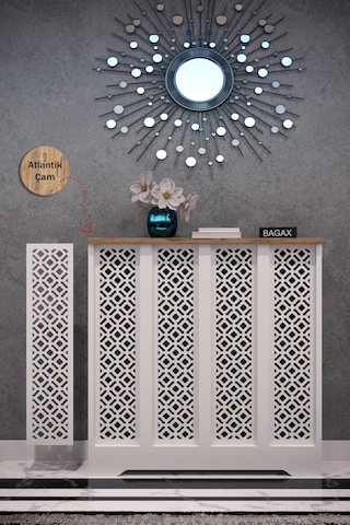 Pera Model Beyaz Üstü Çam Renk 76 CM Petek Kaplama Dresuar Çam