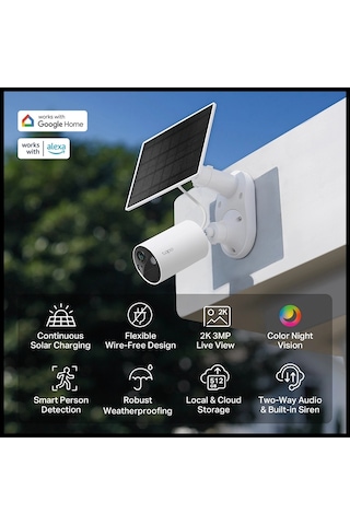 Tp-lınk Tapo Tc82 Kıt C410 Kıt , 2k, 3,0mpix, Dış Mekan, Ip65, Wifi, 9mt. Renkli Gece Görüşü, İki Y Çok Renkli