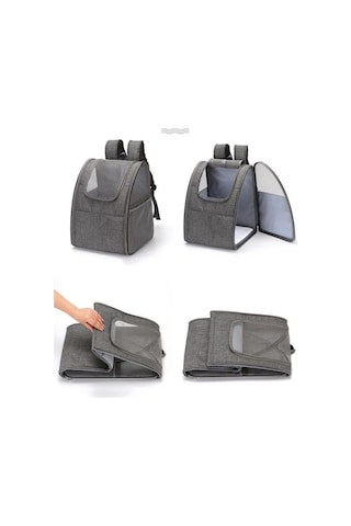 Havalandırmalı Büyük Kapasiteli Evcil Hayvan Sırt Çantası Siyah & Kırmızı