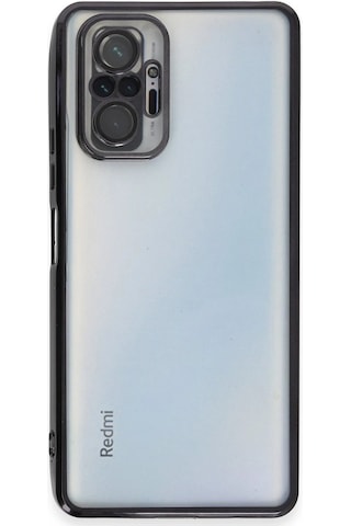 Gld-spt- Newface Xiaomi Redmi Note 10 Pro Kılıf Razer Lensli Silikon - Siyah