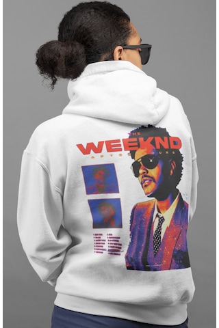 Sevbano The Weeknd After Hours Rapper Şarkıcı Sırt Baskılı Unisex Oversiz beyaz