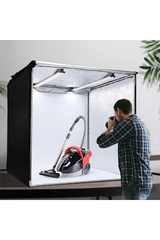 Triline 80 x 80 CM Profesyonel Stüdyo Led Işıklı Ürün Fotoğraf Çekim Çadırı