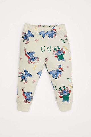 DeFacto Kız Bebek 2'li Takım Disney Lilo & Stitch Bisiklet Yaka Sweatshirt Beli Lastikli Eşofman Altı D6704A524WNBG744 Bej