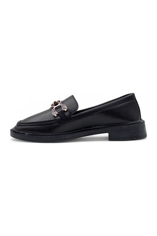 Atölye Tokalı Günlük Kadın Loafer Ayakkabı Siyah