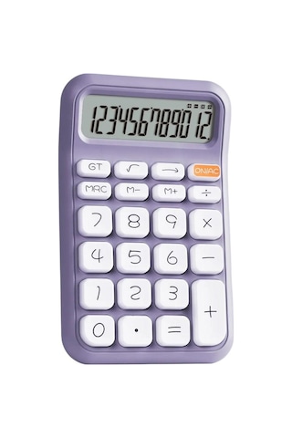 Powermaster Pm-25411 Mor 12 Haneli Hesap Makinesi Beyaz - Siyah