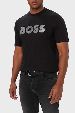 Boss % 100 Pamuk Regular Fit Bisiklet Yaka T Shirt Erkek T Shirt 50565630 001 Siyah