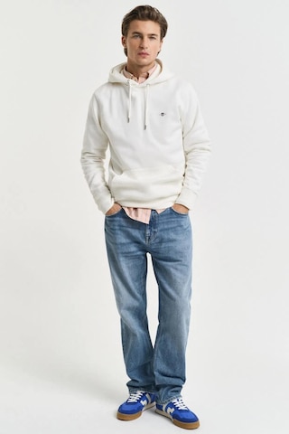 Gant Erkek Krem Regular Fit Kapüşonlu Sweatshirt-11124 Krem