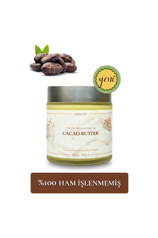 Sabunal Kakao Yağı - Soğuk Sıkım Ham İşlenmemiş Raw Virgin Cacao Butter 100 G