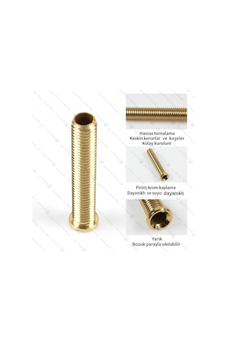 Evye Sifon Vidası 5,5 Cm Teka Uyumlu Pirinç Vida Diğer Evyelerle De Kullanılabilir 5