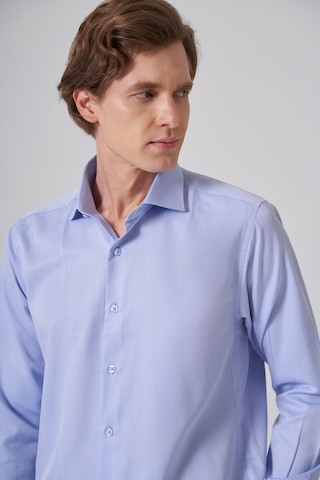 Morven Erkek Mavi Polyester Trend Slim Fit Tam İtalyan Yaka Gömlek 26mc004044300 Mavi