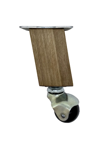 Kale Ahşap Eğimli Top Tekerli Ayak Mobilya Sehpa Tekerli Ayağı 12cm 2 Adet K. Ceviz Ceviz Ağacı Ceviz
