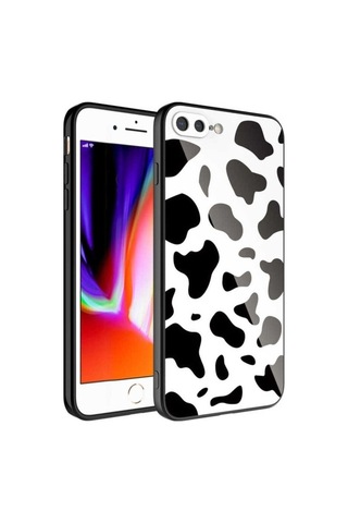 Apple Uyumlu iPhone 8 Plus Kılıf Kamera Korumalı Desenli Sert Silikon Zore Epoksi Kapak NO7