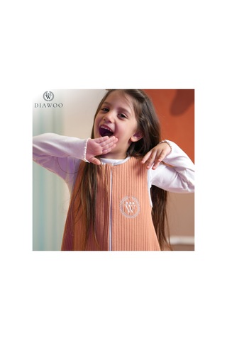 Diawoo Cocoon Walker 4 Mevsim Merino Uyku Tulumu,%100 Merino-org. Pamuk,2-7 Yaş Turuncu Turuncu